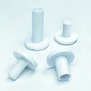 Popco's push-lock screws in white. Large-head style.