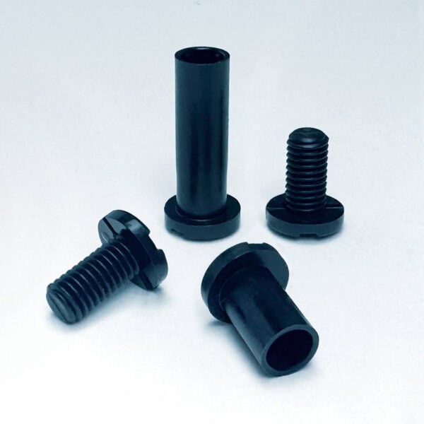 Popco's push-lock screws in black. Small-head style.