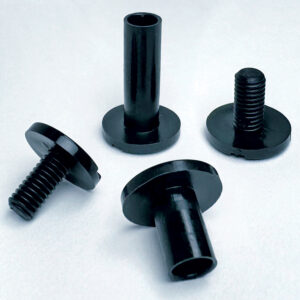 Popco's push-lock screws in black. Large-head style.