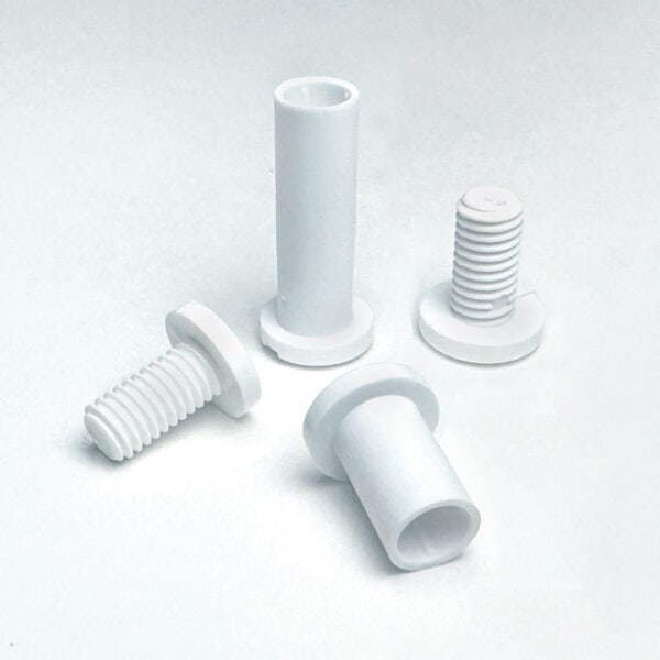 Popco's push-lock screws in white. Small-head style.