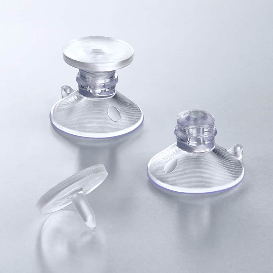 small suction cup with clear push tack
