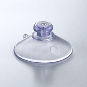 A medium-sized suction cup with a mushroom-cap-style top stem.