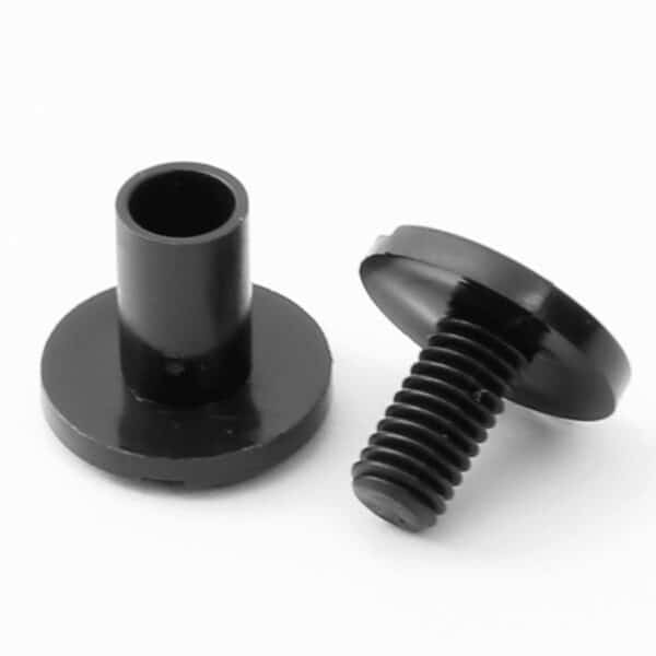Popco's large-head posts and screws in black plastic.