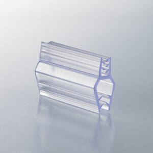 Popco's finned saddle clip, in clear plastic, for retail display.