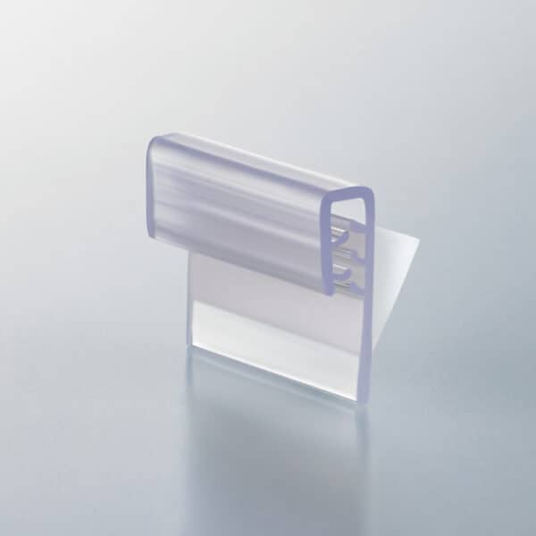 Popco's adhesive-backed, finned J-channel for small-sign holding.