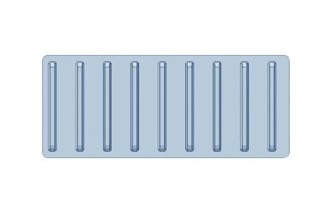 custom vacuum formed tray - 8-row filter tray