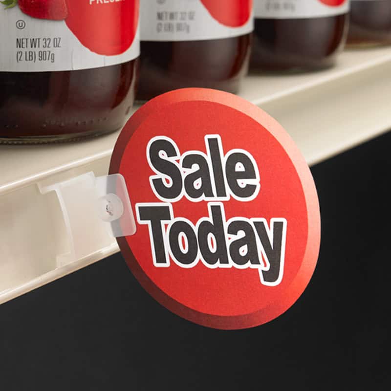 Popco mirror-position small sign holder for store shelves