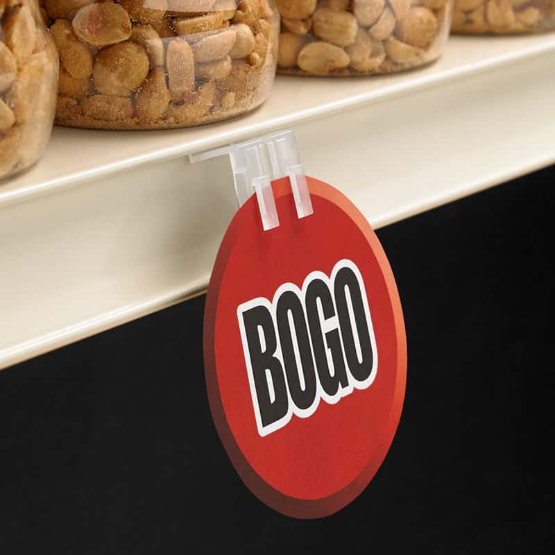 Popco mirror-position small sign holder for store shelv